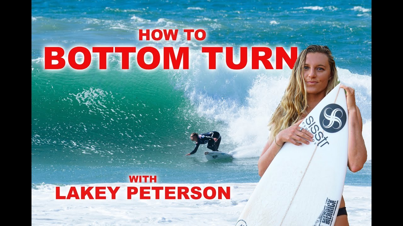 How to BOTTOM TURN like a PRO frontside tutorial featuring Lakey Peterson and Ethan Ewing