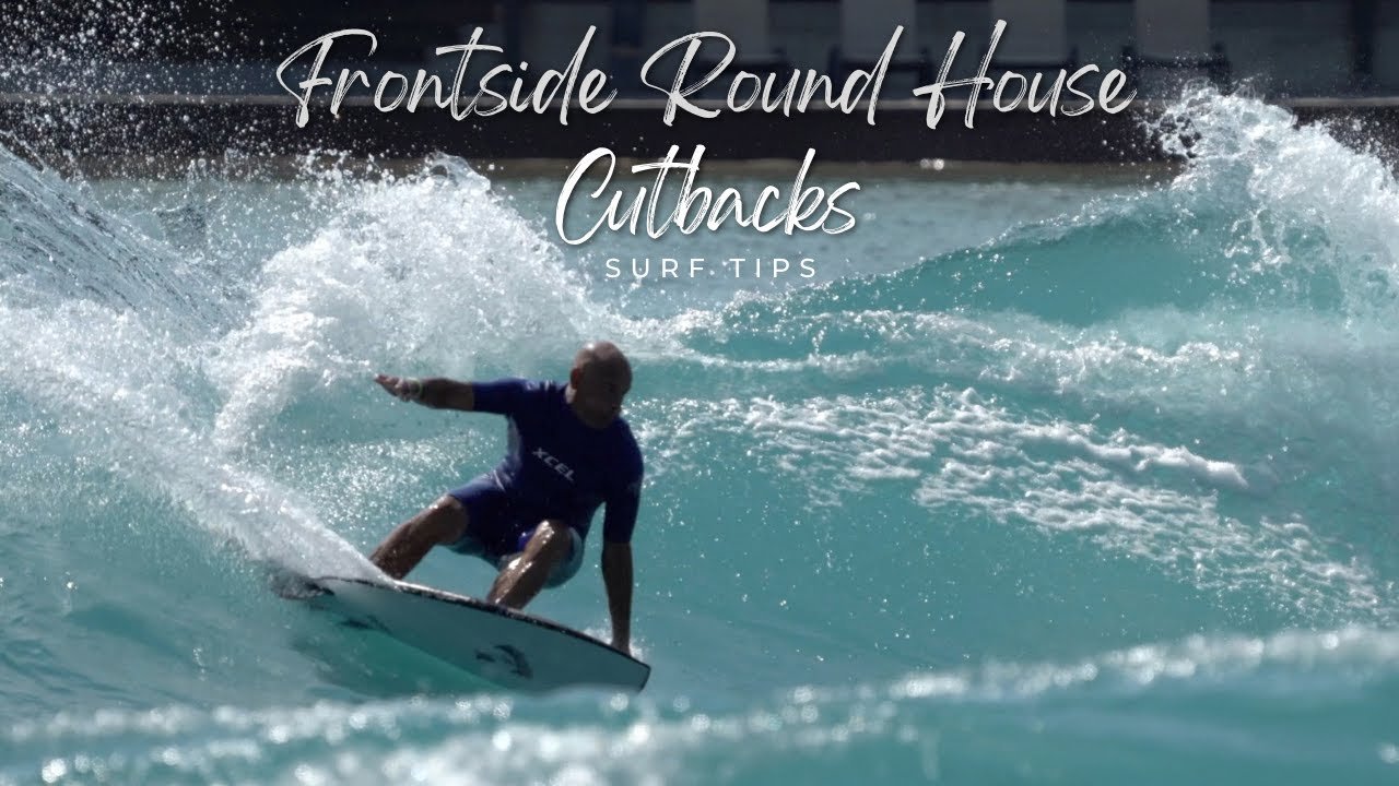 Frontside roundhouse cutback tutorial with a surfer doing a heelside turn